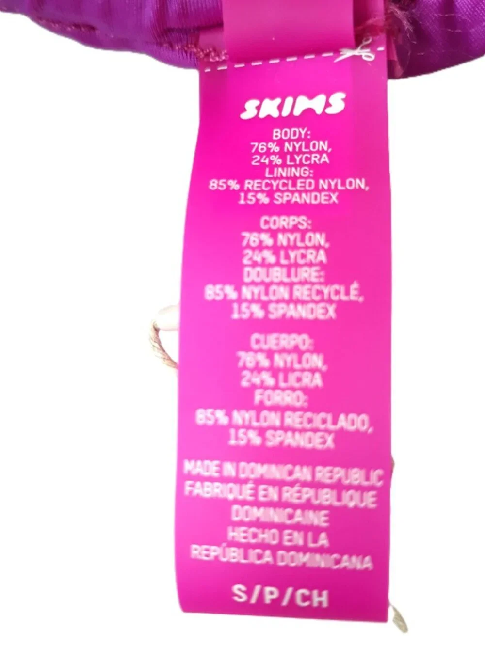 NWT Skims Liquid Shine Knotted Micro Triangle Swim Top in Lollipop Beach Pool